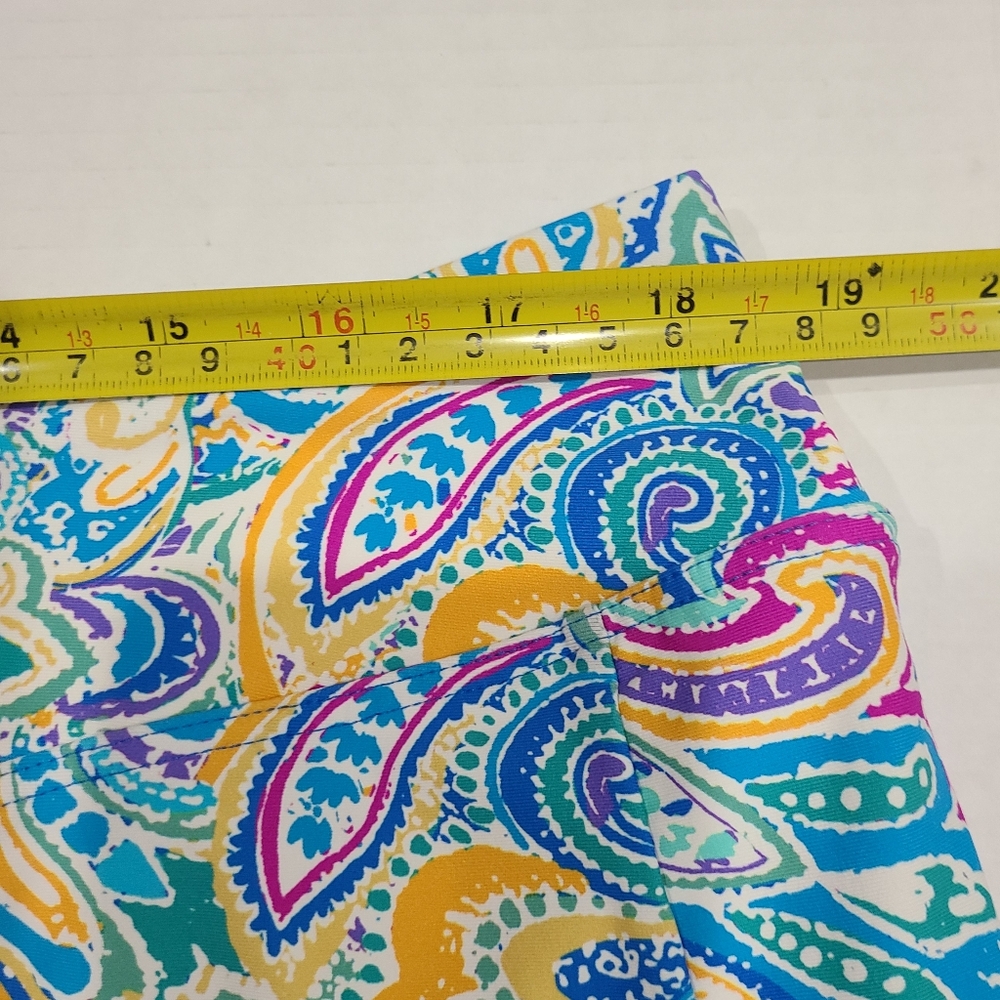 SUNSETS Turquoise Purple & Yellow Paisley Print Skirted Swimsuit Bottom Sz 16 - Picture 11 of 12